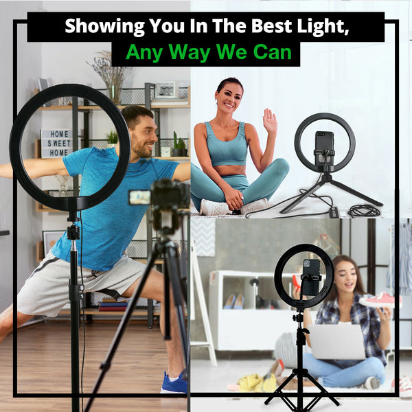 TECHBLAZE 10 Inch Reels Ring Light for Video Shooting Portable LED
